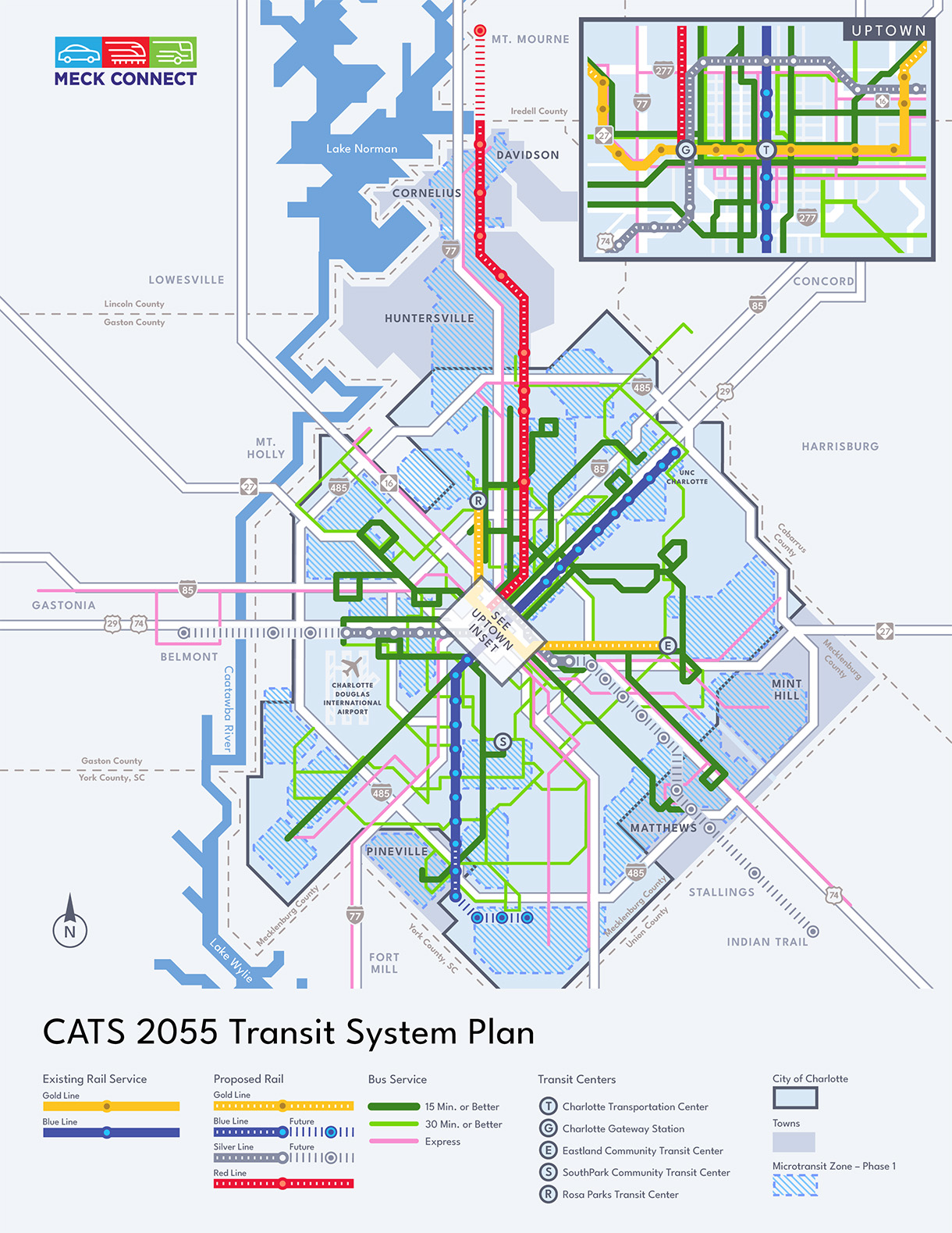 CATS 2055 Transit System Plan Map