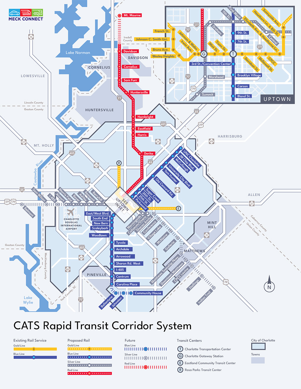 CATS 2055 Transit System Plan Map